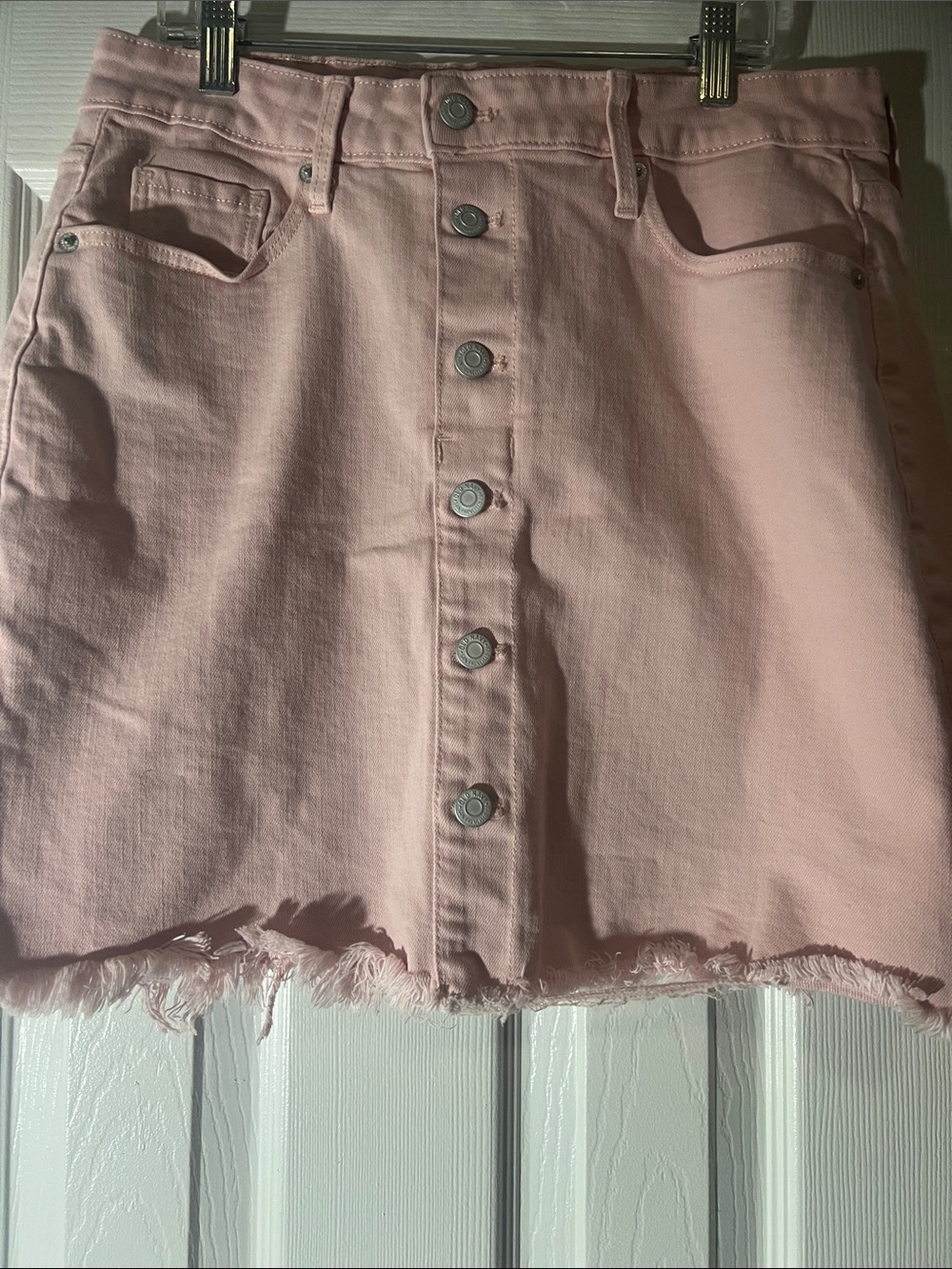 Old Navy Light Pink Button-Front Mini Skirt